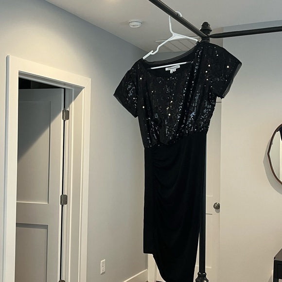 BCBG Black Sequined Cocktail Dress. - Picture 1 of 2